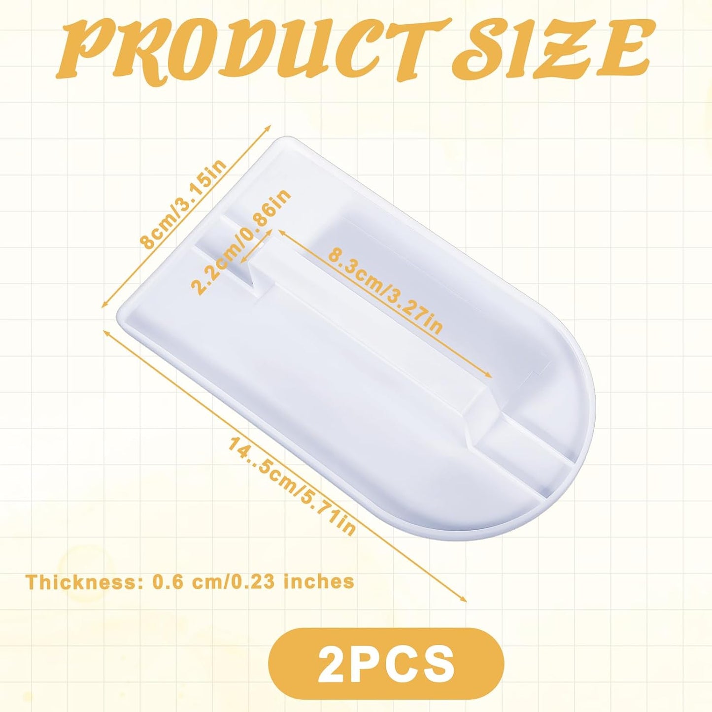 2Pcs White Plastic Fondant Icing Smoother Polisher Icing Scraper Paddle Tool Paddle Fondant Polisher Finisher Sugarcraft Cups for Cake Decoration Sugarcraft Paddles Sculpting and Modeling Tools