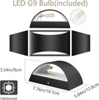Aipsun Black Modern LED Wall Sconce Hardwired Indoor Wall Lights Set of 2 Up - Image 6