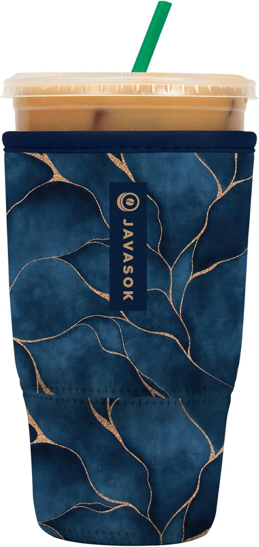 Sok It JavaSok Iced Coffee & Cold Soda Insulated Neoprene Cup Sleeve (Midnight Hour, Large: 30-32oz)