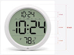 Digital Wall Clock with Date, Indoor Temperature, Battery-Operated Digital Clock - Image 2