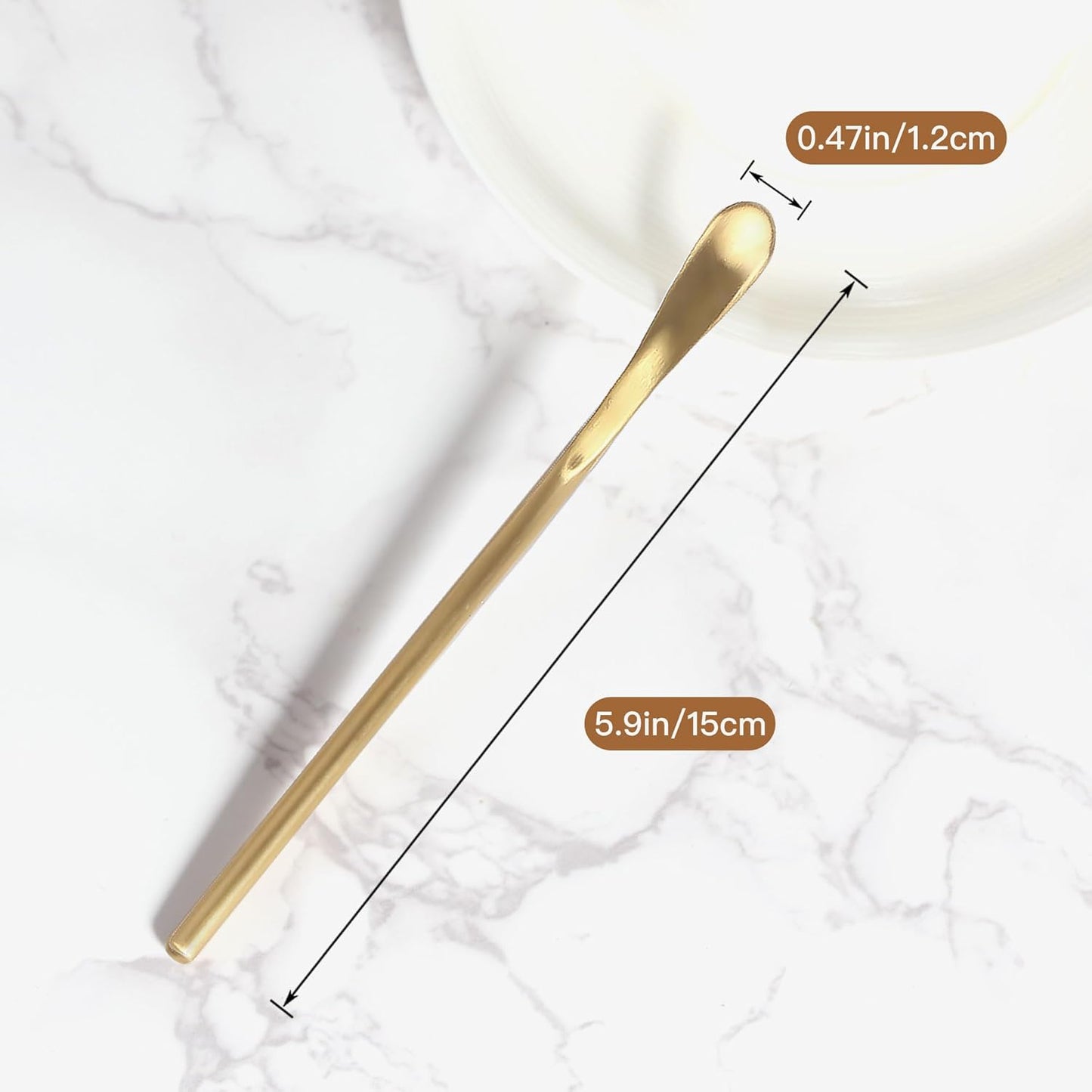 IMEEA Coffee Stirrers Demitasse Espresso Spoons SUS304 Stainless Steel Coffee Stir Sticks 5.9-Inch Tea Spoon, Set of 4 (Gold)