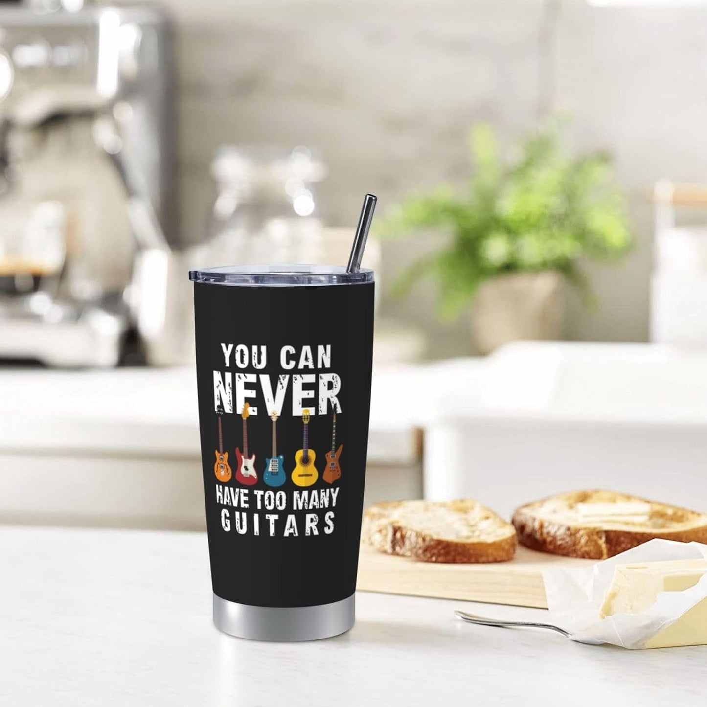 Guitar Gifts for Men Travel Coffee Mug Cups, Gift for Musicians, Gifts for Guitar Players Lovers, Guitarists 20 Oz Stainless Steel Tumbler