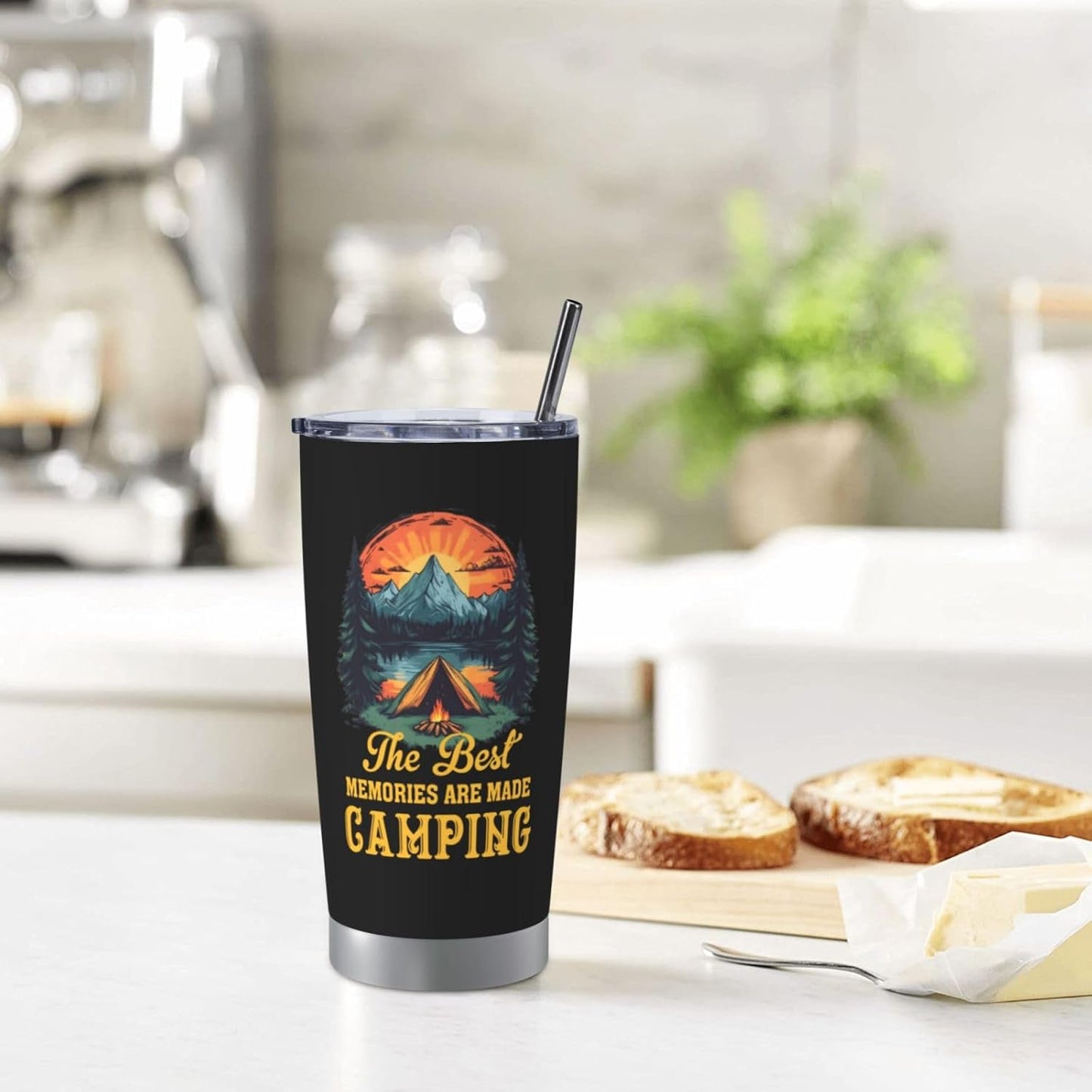 Camping Gifts for Men Women Tumbler 20oz, Camper Gifts Coffee Cups, Camp Essentials, Camp Accessories, Gift for RV Owners, Campsite Outdoors RV Travel Lovers Mug
