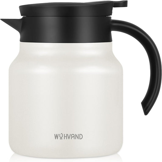 27Oz Thermal Coffee Carafes For Keeping Hot/Cold, Stainless Steel Coffee Carafe, Dustproof Insulated Water Carafe for Party/Home,Cream