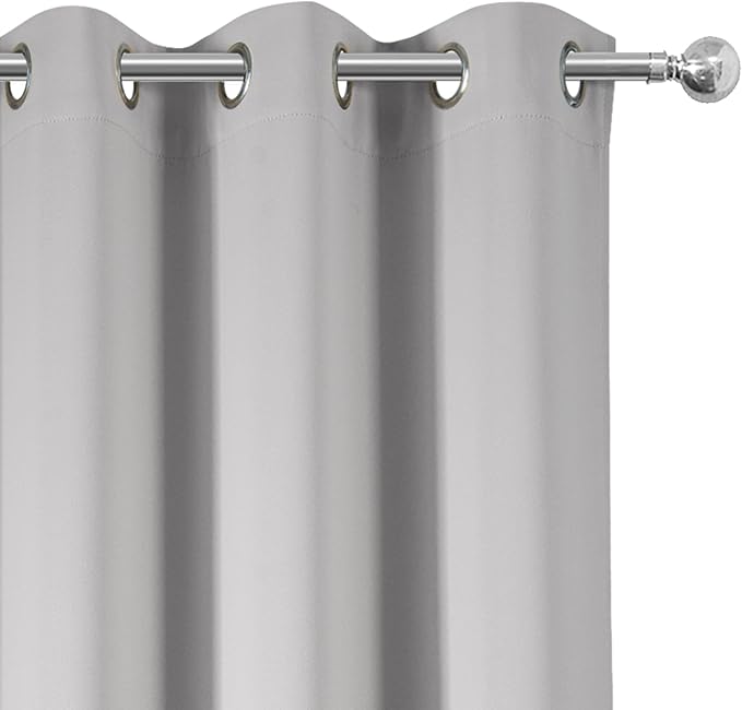 LEMOMO Light Grey Blackout Curtains/38 x 54 Inch/Set of Two Panels Grommet - Image 7