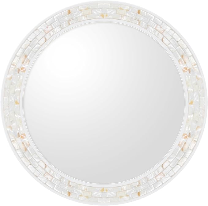 Large Round Mirror 36 Inch, Natural Mother of Pearl Inlay Mosaic Frame Circle - Image 7