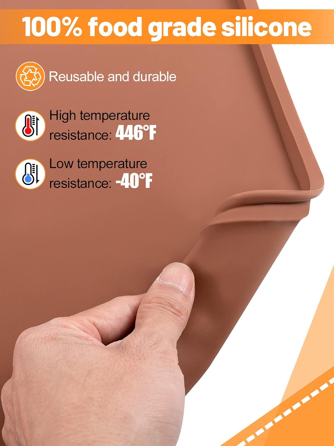 Aulock 3 Pcs Silicone Food Dehydrator Sheets with Edge, Compatible with Cosori/Excalibur/Magic Mill 14" x 14" Trays, Square Non-stick Tray Liner, High Temperature Resistance Reusable Dryer Mats