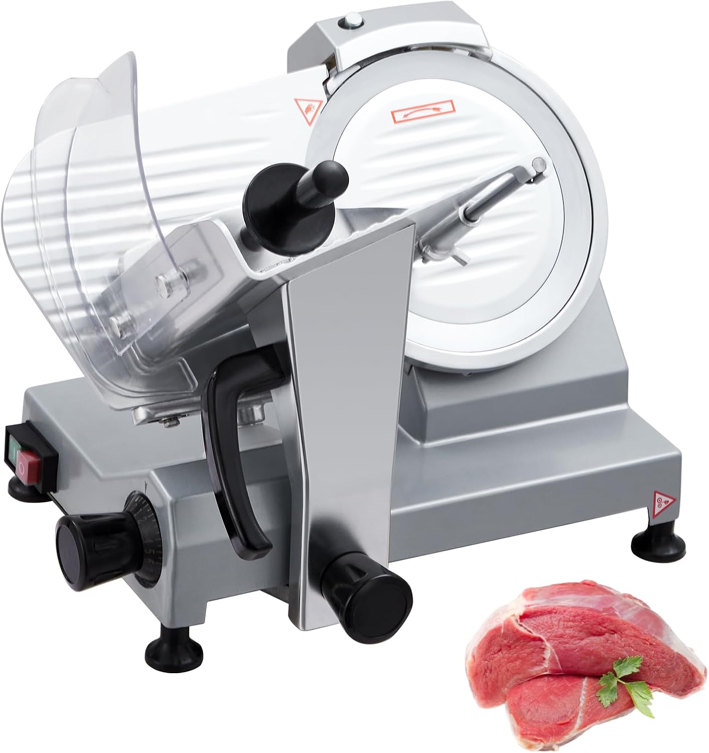 Commercial 12" Blade Meat Slicer 270W | Stainless Steel Electric Food Slicer Adjustable Thickness - Perfect for Restaurant, Deli & Home Use