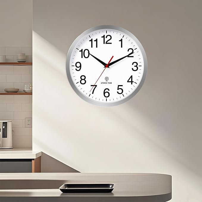 Rohioue Atomic Wall Clock Modern 10 Inch Battery Operated Analog Clock - Image 5