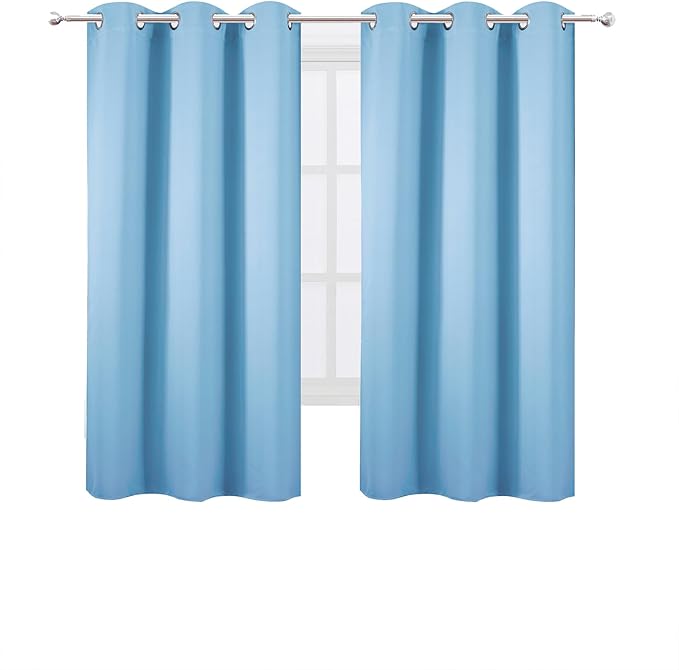 LEMOMO Blackout Curtains 40 x 63 inch/Sky Blue Curtains Set of 2 Panels/Thermal - Image 2