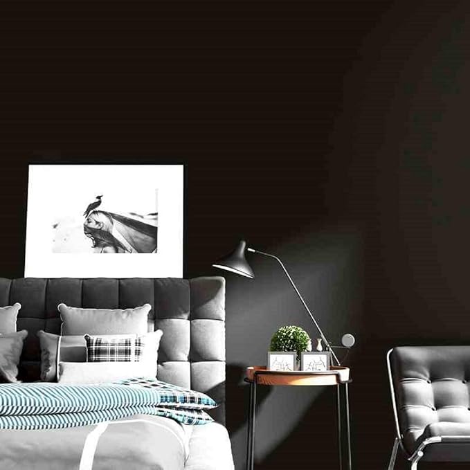 practicalWs 15.7" x393.7" Black Wallpaper Self Adhesive and Removable Peel and - Image 5