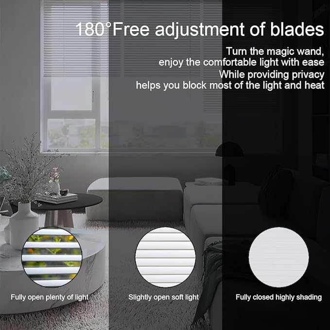 YIIBAII Mini Blinds Suitable for 36" W x 64" H Windows 1" Aluminum Horizontal - Image 2