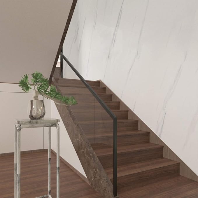 BAYYA White Marble Wallpaper Peel Stick Countertop Contact Paper White Granite - Image 5