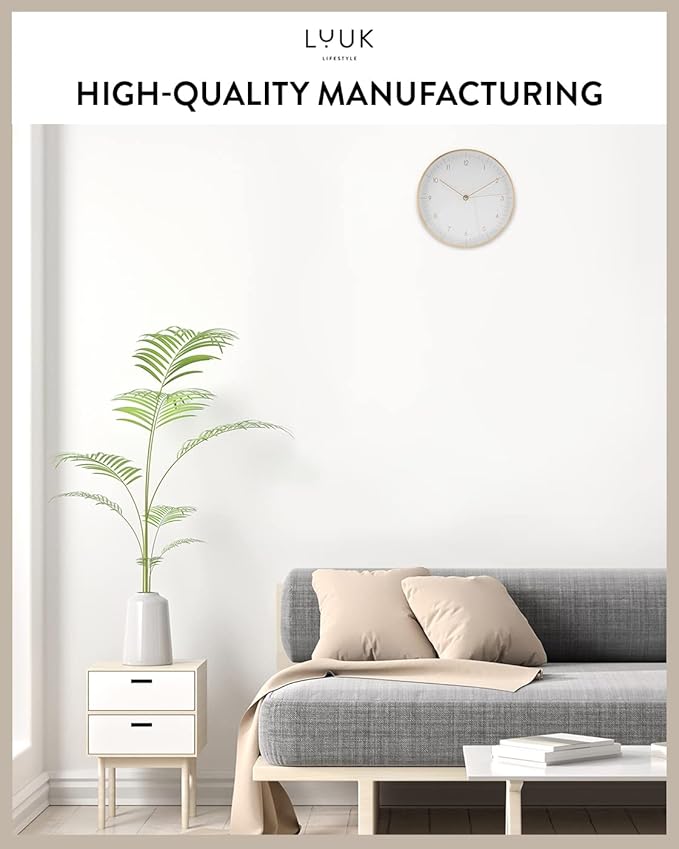 LUUK LIFESTYLE Silent Quartz wall Clock, Nordic and Minimalist Design, Interior - Image 6