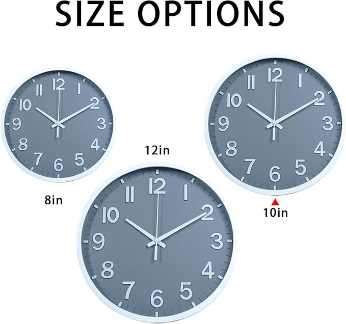 Wall Clocks Battery Operated 10 inch Modern Wall Clock, Silent Non Ticking Wall - Image 5