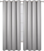 LEMOMO Blackout Curtains 52 x 90 Inch Long Light Grey Curtains Set of 2 Panels - Image 2