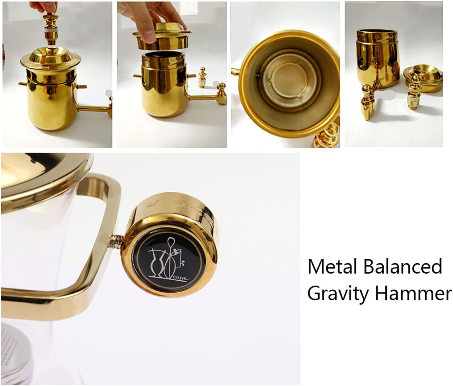 LYNICESHOP Belgian Coffee Pot, Gold Belgium Royal Family Balance Syphon Coffee Tea Pot Maker Coffee Machine Set Belgium Luxury Royal Family Balance Syphon Siphon Coffee Maker