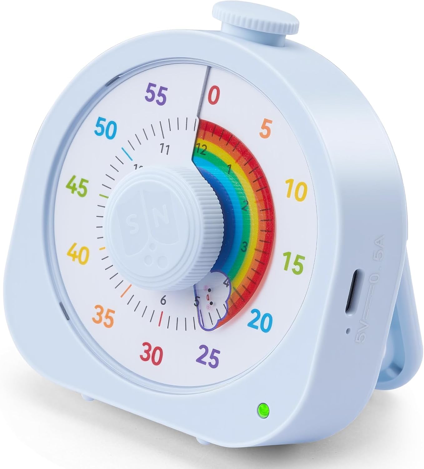 Visual Timer for Kids, Rechargeable Timer for Classroom Office Kitchen with 'Rainbow' Pattern Design, 60min/12h Silent Countdown Timers, Pomodoro Timers Management Tool for Toddler ADHD