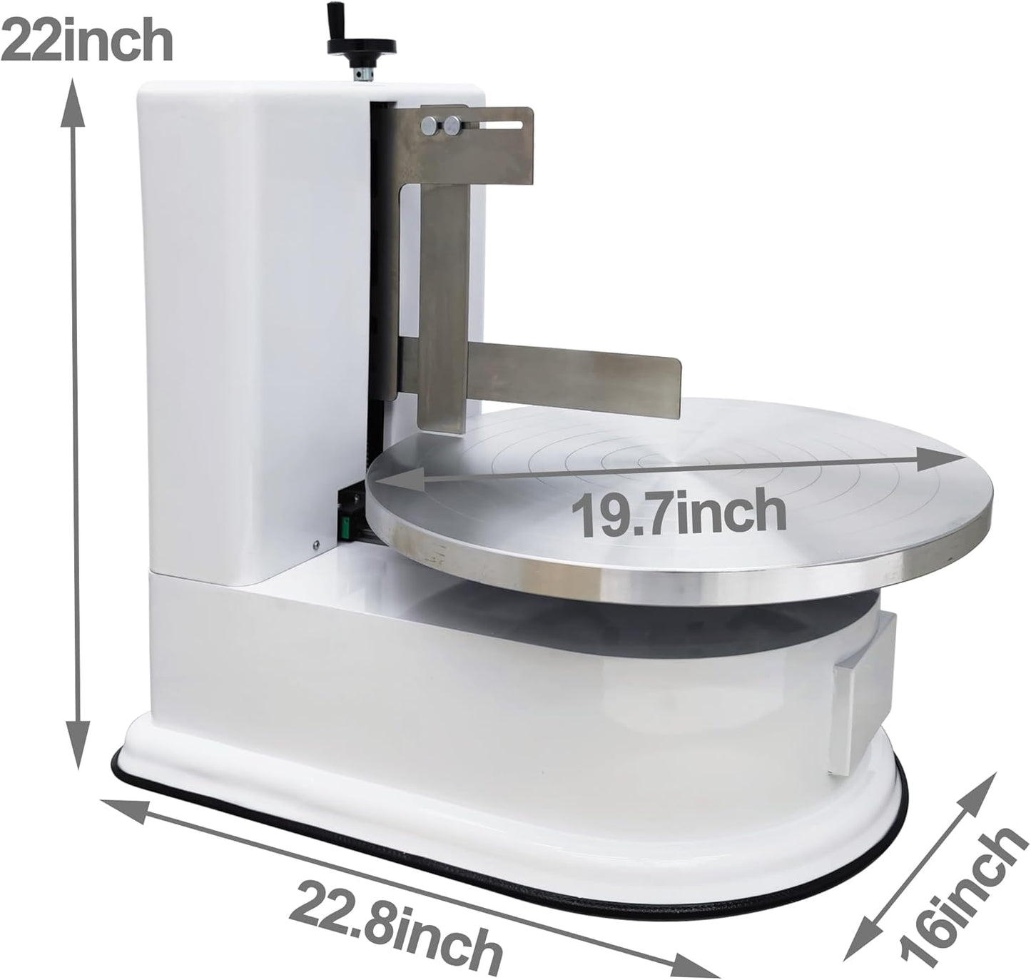 TECHTONGDA Cake Decorating Coating Machine Cream Spreading Automatic Frosting Turntable with Graduated Scraper for 4-16inch Cakes 40-180RPM Rotating Speed White