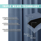 NICETOWN 100% Blackout Curtains 84in Long, Pair of Energy Smart & Noise - Image 5