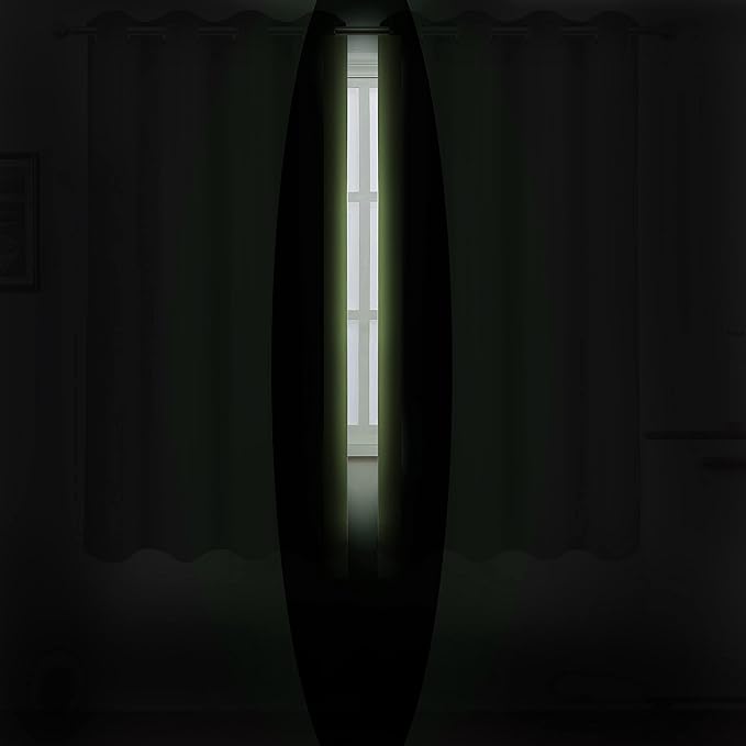 LEMOMO Light Green Thermal Blackout Curtains/52 x 72 Inch/Set of 2 Panels Room - Image 3
