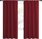 NICETOWN Christmas Burgundy Red Blackout Curtains 72 inches Long, Privacy Room - Image 2