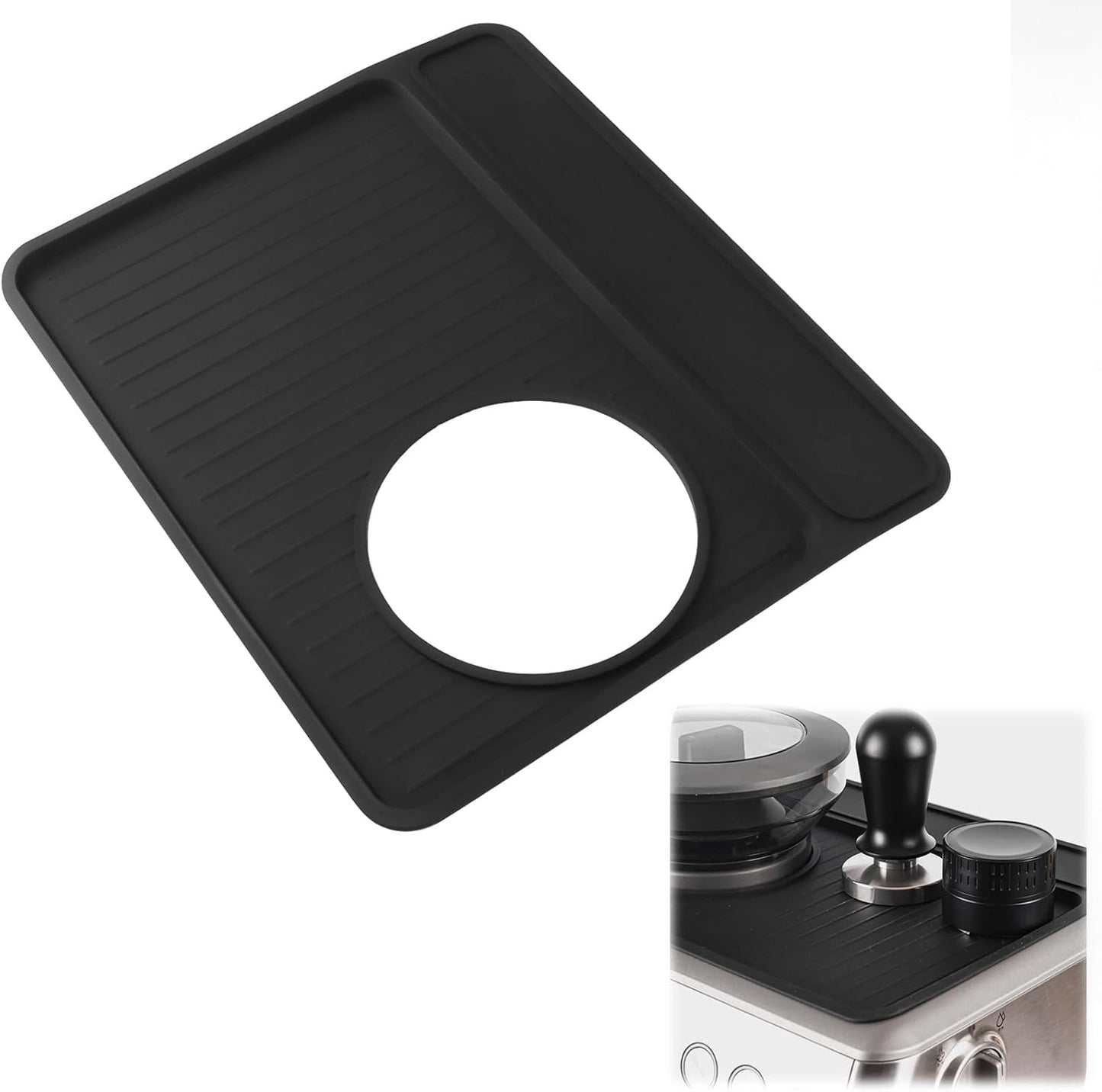 Tamping Mat for Espresso Machine,Coffee Machine Mat,Espresso Accessories，food Grade Silicone Material, Non-slip, Waterproof and Heat-Resistant，for Amping Mat for Breville 870/880