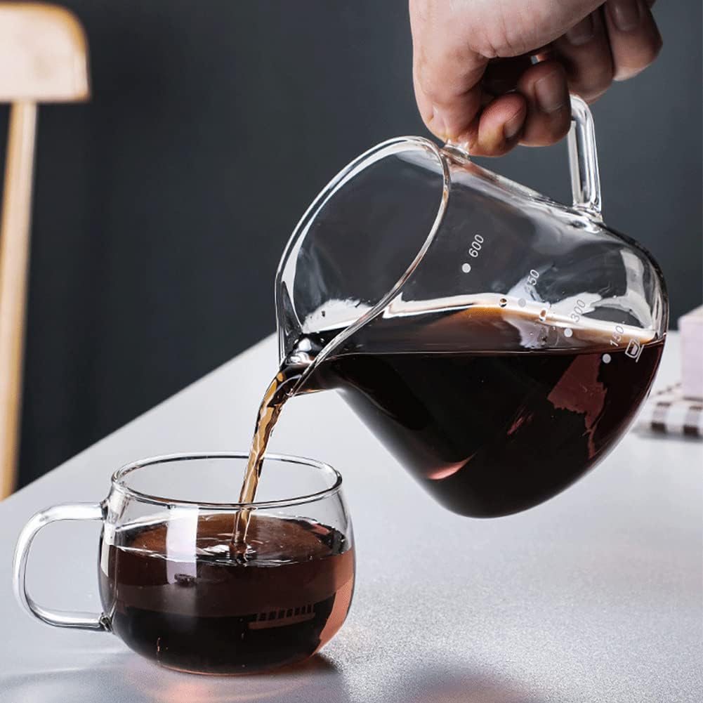 Pour Over Coffee Maker - 10 OZ /300ML Glass Carafe Coffee Server with Glass Coffee Dripper/Filter, Drip Coffee Maker Set for Home or Office, 1-2 Cups