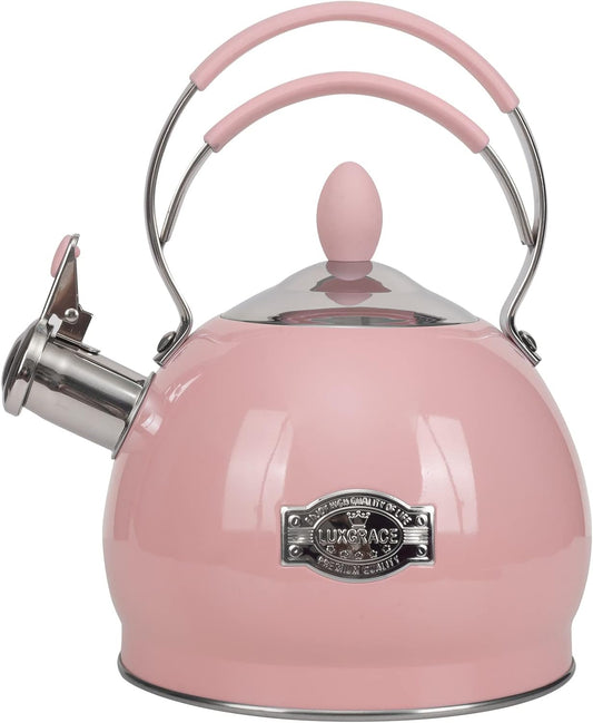 Whistling Tea Kettle Stainless Steel Teapot, Teakettle for Stovetop Induction Stove Top, Fast Boiling Heat Water Tea Pot 2.6 Quart