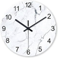 Big White Marble Glass Wall Clocks Battery Operated 16 Inch Abstract Modern by Constantplanet%E6%97%97%E8%88%B0%E5%BA%97