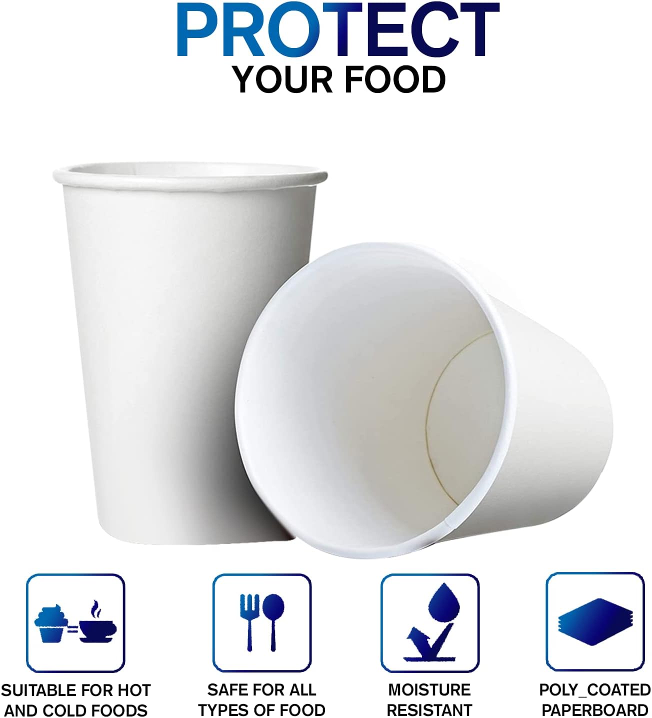 Smygoods White Original Disposable Paper Coffee Cups with Lids (16 OZ, 25 Count) For Hot Beverages, Tea, Espresso, Cocoa - To Go Drink Containers, Café & Office