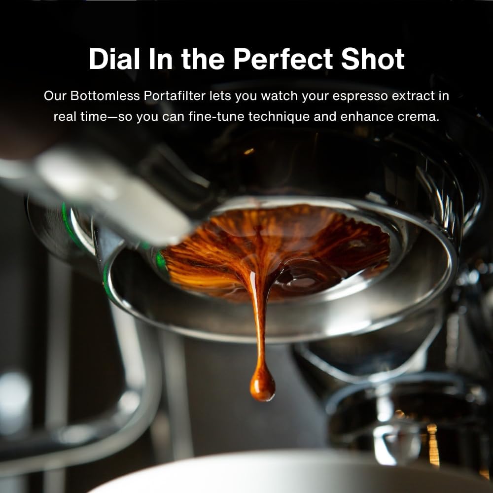 Crema Coffee Products 54mm Bottomless Naked Portafilter | Compatible with 54mm Breville Machines | Includes Double Shot Filter Basket | Sandalwood