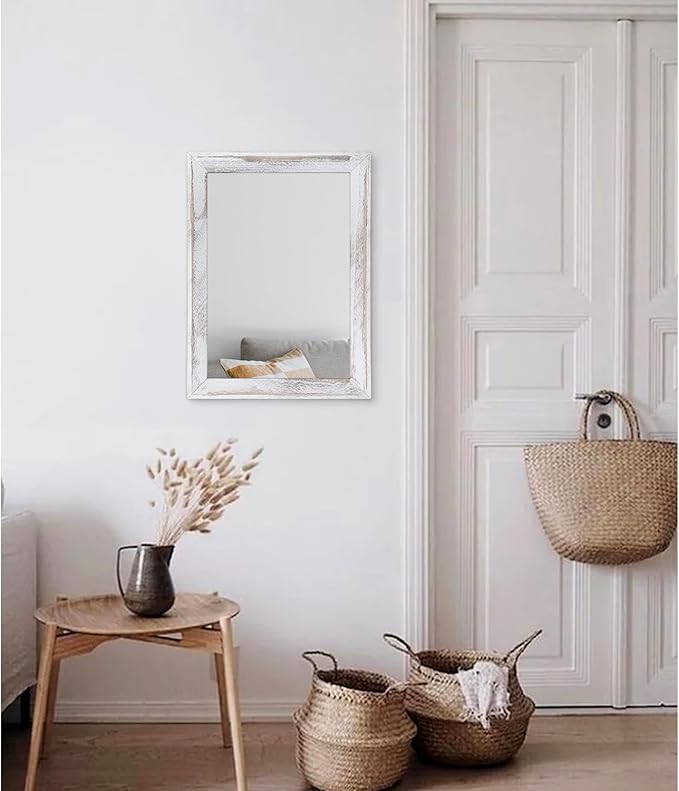 AAZZKANG Mirrors for Wall Rustic Wood Framed Hanging Mirror Decorative for - Image 5