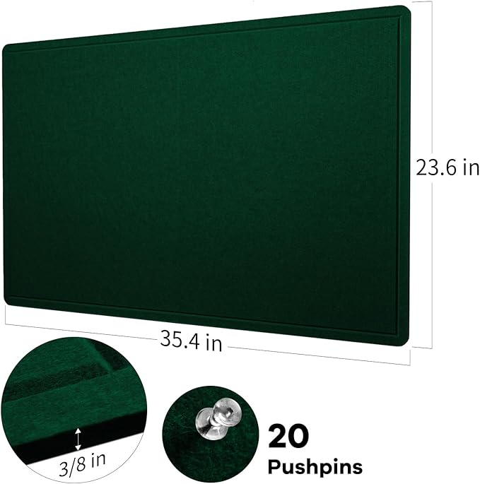 Bulletin Board, 36 x 24 Inches Felt Pin Board - Image 5