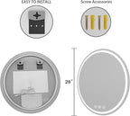LED Bathroom Mirror 28 Inch Round Bathroom Mirror - Image 4