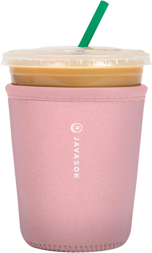 Sok It JavaSok Iced Coffee & Cold Soda Insulated Neoprene Cup Sleeve (Millennial Pink, Small: 16-20oz)