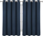 LEMOMO Navy Blue Thermal Blackout Curtains/52 x 54 Inch/Set of 2 Panels Room - Image 2