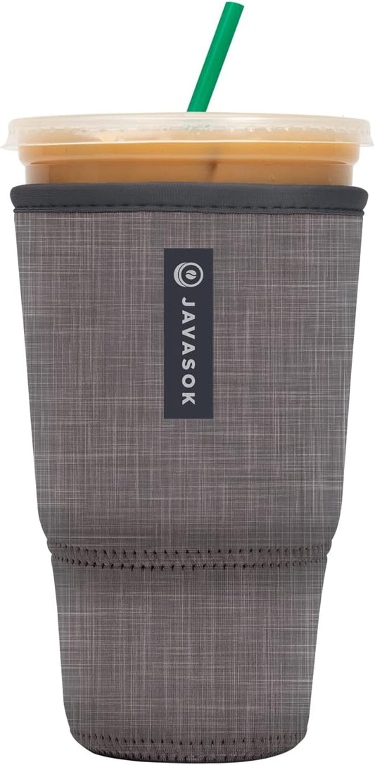 Sok It JavaSok Iced Coffee & Cold Soda Insulated Neoprene Cup Sleeve (Anthracite, XLarge: 38-42oz)