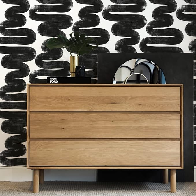 Tempaper x Bobby Berk White & Black Wiggle Room Removable Peel and Stick - Image 5