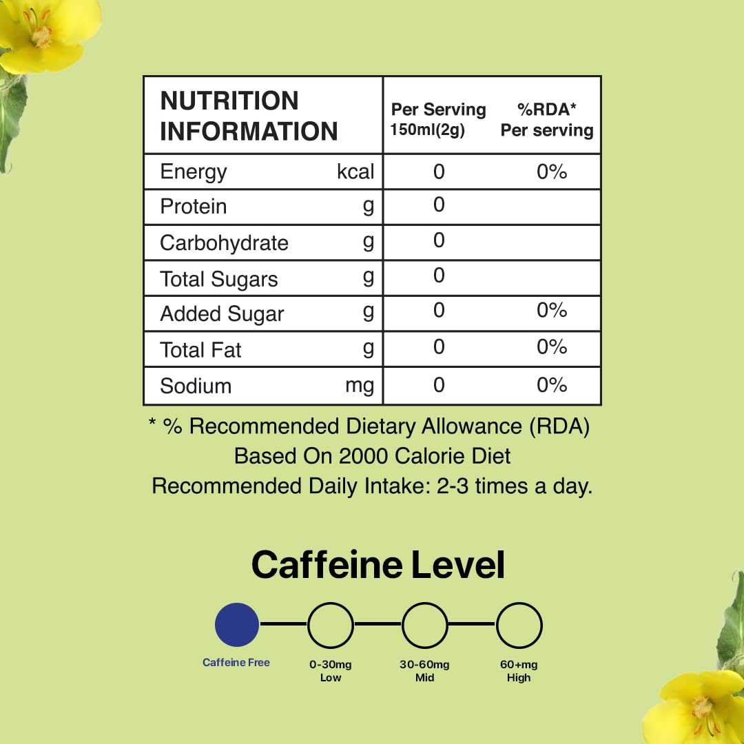 BLUE TEA - Mullein Tea - 50 Count - Pyramid Plant Based Tea Bag | Lungs Detox & for Respiratory Support | Herbal Tea - Caffeine Free - Leaf Based - Non-Bitter | Ziplock Pack