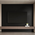 YLL YLL PVC Slat Wall Panel Peel and Stick 236"x 15.7" Faux Black Wood Grain - Image 4