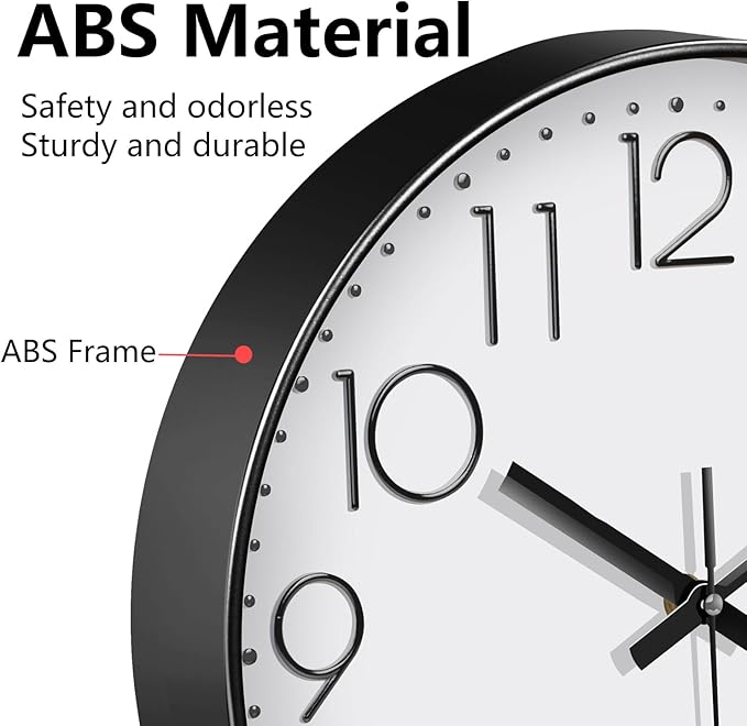 Silent Wall Clocks Battery Operated 8 Inch, Analog Wall Clock - Image 7