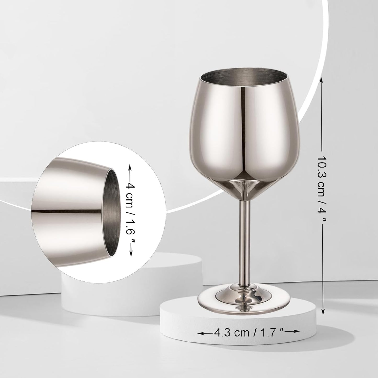 Shot Glasses, 2 oz Shot Glass Set, Stainless Steel Shot Glasses, Mini Wine Glass Perfect for Tasting Brandy,Suitable for family dinner party, bar tools, gifts(set of 2) (Silver)