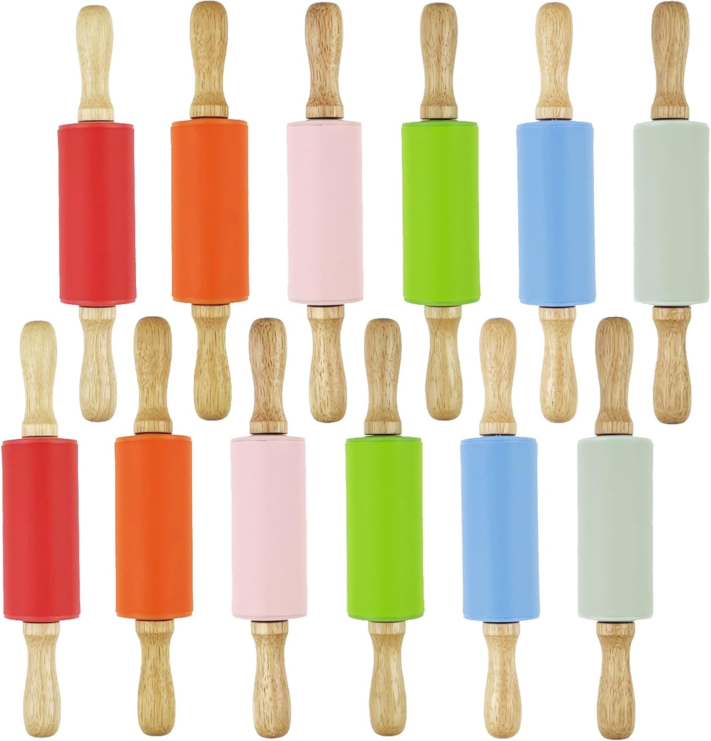 12 Pack Mini Small Rolling Pin for Kids, 9 Inch Kids Rolling Pin Wooden Handle