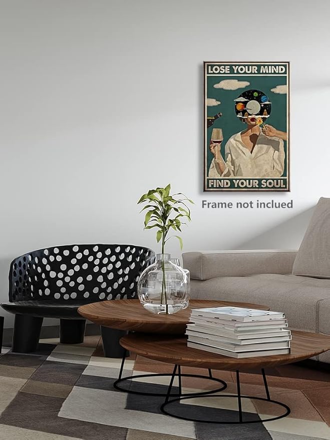 Vintage Lose Your Mind Find Your Soul Poster Mental Health Inspirational Quote - Image 8