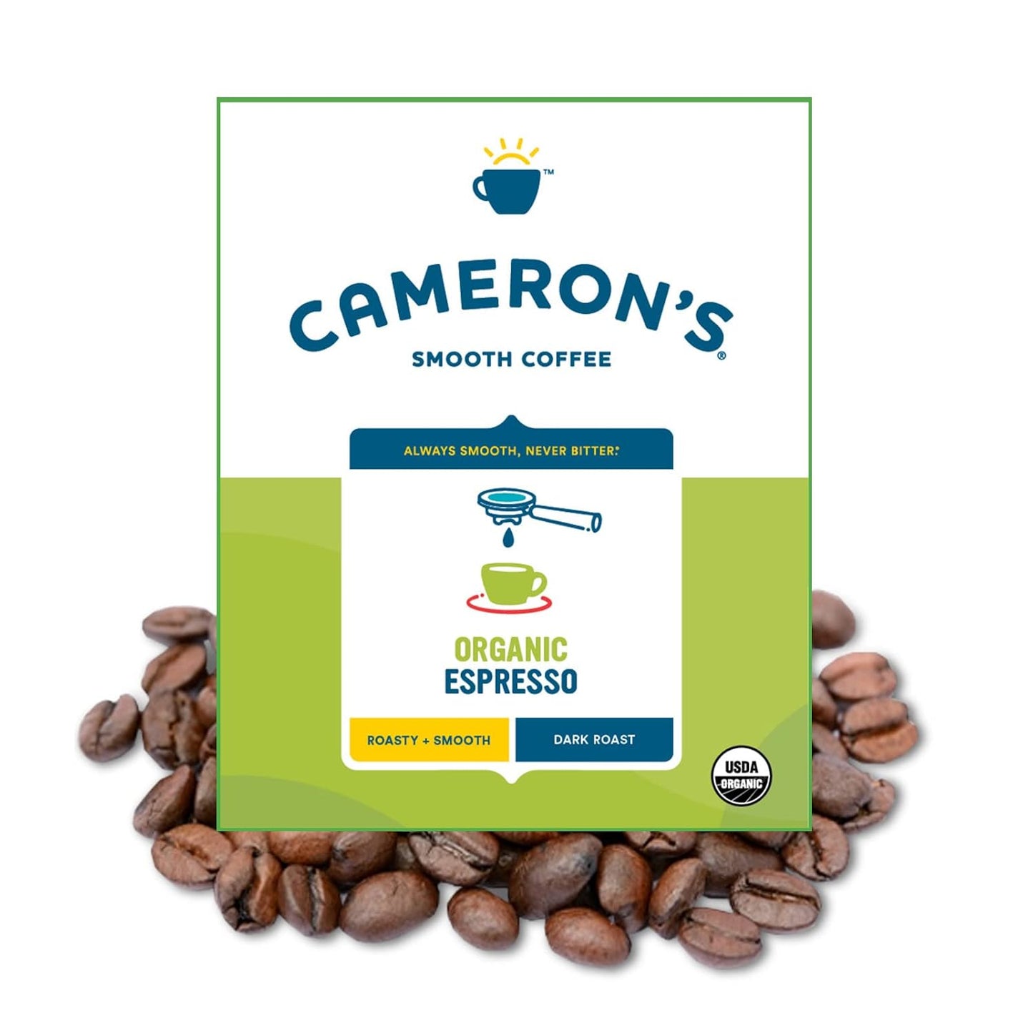 Cameron's Coffee Roasted Whole Bean Coffee, Organic Espresso, 4 Pound