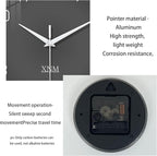 XNM Modern Glass Minimalist Wall Clocks Battery Operated 12 Inch Analog Dark - Image 7