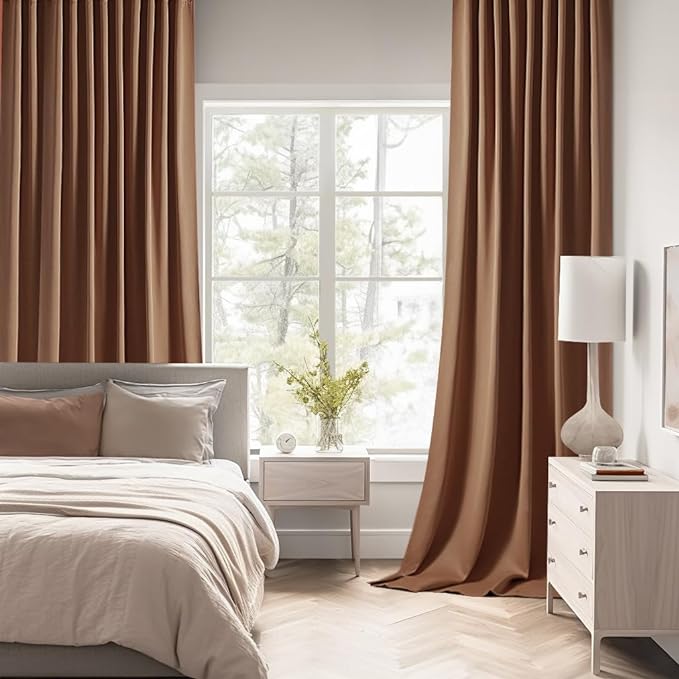 MIULEE Back Tab Blackout Curtains 102 Inch Long 2 Panels Set - Image 2