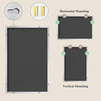 Koonmi Silver Rectangle Wall Mirror, 30x36 Inch Bathroom Mirror, Aluminum Frame - Image 8