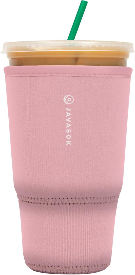 Sok It JavaSok Iced Coffee & Cold Soda Insulated Neoprene Cup Sleeve (Millennial Pink, XLarge: 38-42oz)